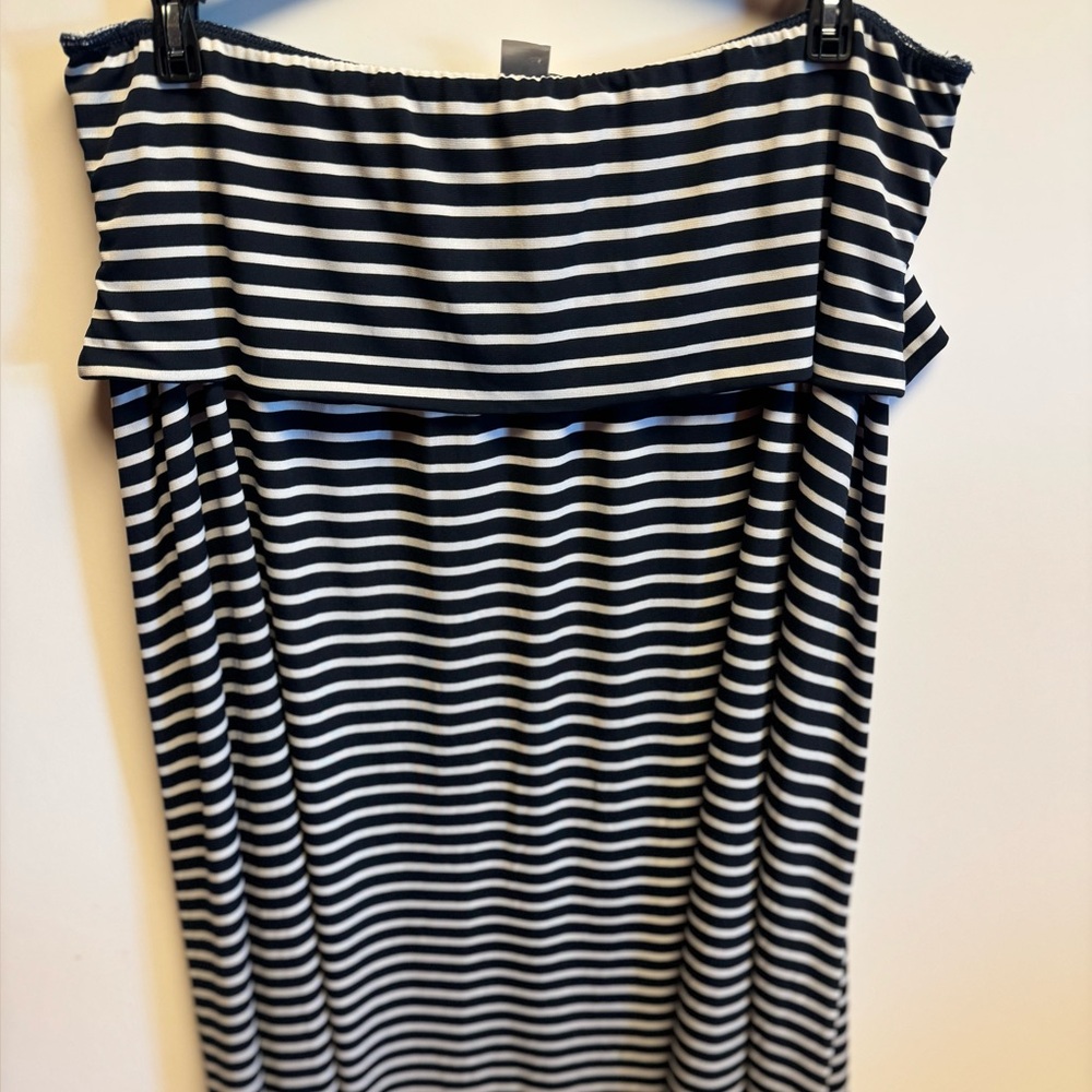 Christopher & Banks Black and White Strapless Dress - Picture 1 of 6